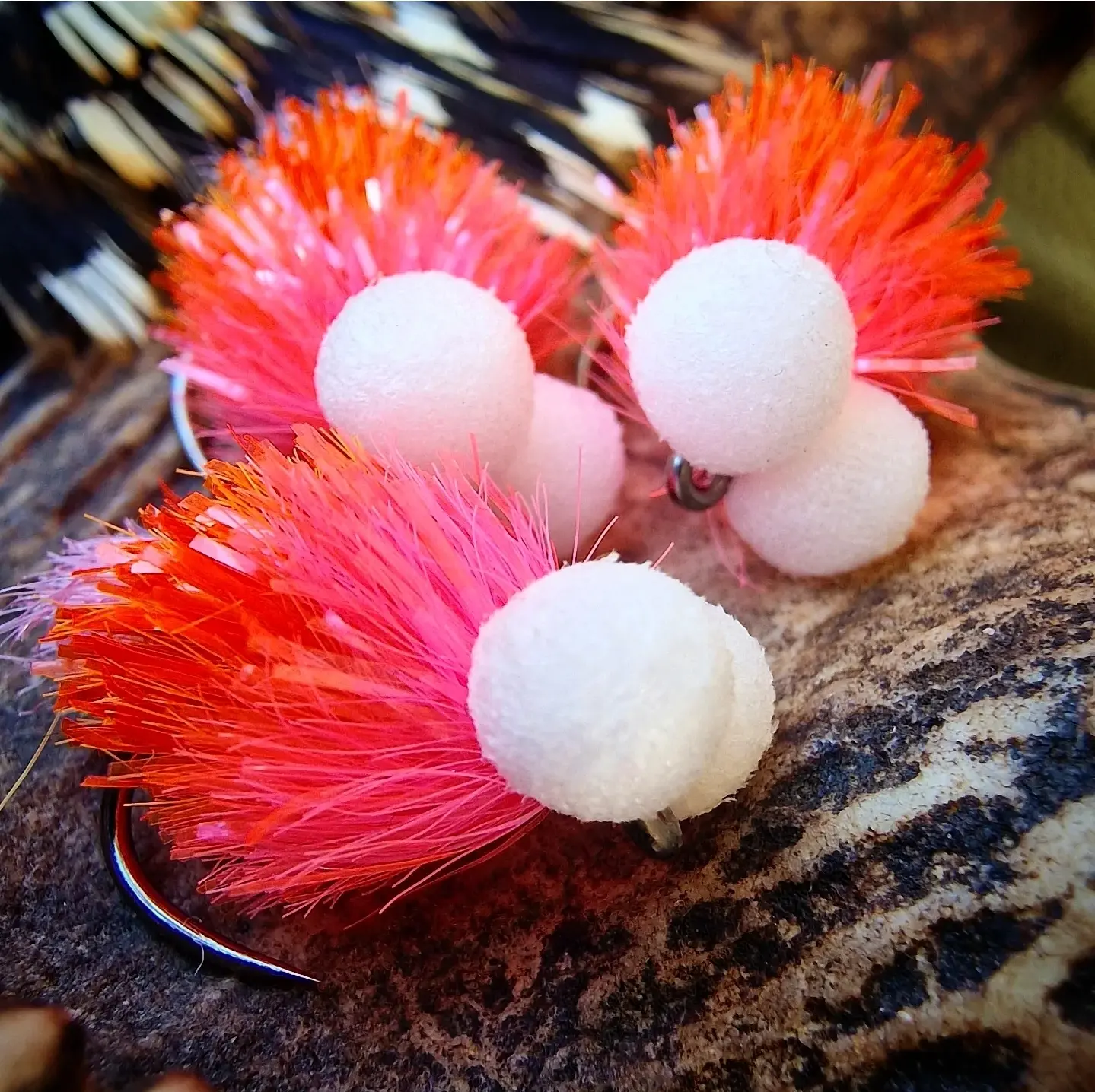 Pink and Hot Orange Booby Kindale Fly Fishing