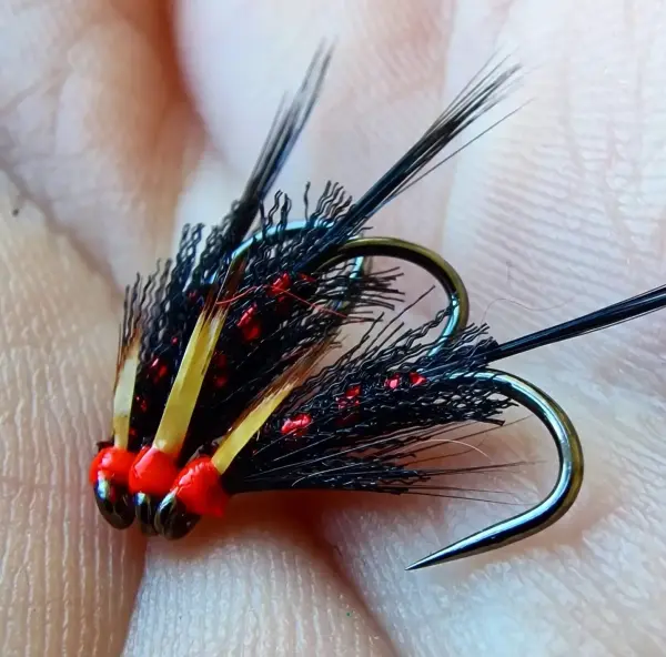 6 Mosche Da Pesca REFF Barbless - Skinny Diawl Bach Costa Rossa - Taglia 12